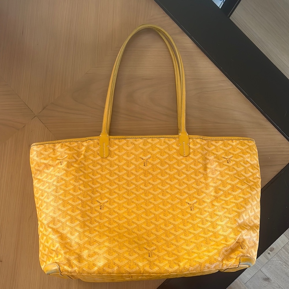 Authentic Goyard Artois zipper tote in yellow, large mm size